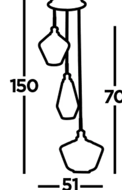 Hängelampen|Bürolampen*Searchlight Hängeleuchte 3-flammig E27 in Messing Antik Champagner