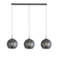 Searchlight Hängeleuchte 3-flammig E27 Schwarz Rauchgrau B: 146 cm< Hängelampen|Esszimmer Lampen