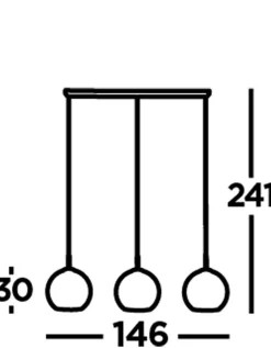 Searchlight Hängeleuchte 3-flammig E27 Schwarz Rauchgrau B: 146 cm< Hängelampen|Esszimmer Lampen