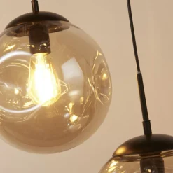 Hängelampen|Bürolampen*Searchlight Hängeleuchte 5-flammig E27 Schwarz Champagner