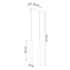 Moderne Lampen|Wohnzimmerlampen*Sollux Hängeleuchte 2-flammig G9 Weiß Metall Glas Modern