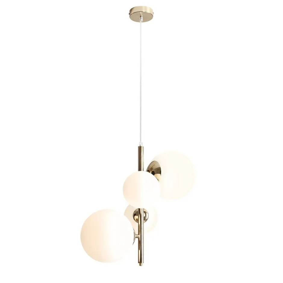 ALDEX Hängeleuchte 4-flammig Glas Metall in Gold Weiß Modern< Hängelampen|Bürolampen