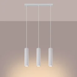 Sollux Hängeleuchte 3-flammig GU10 B: 45 cm schmal Weiß Modern< Hängelampen|Wohnzimmerlampen