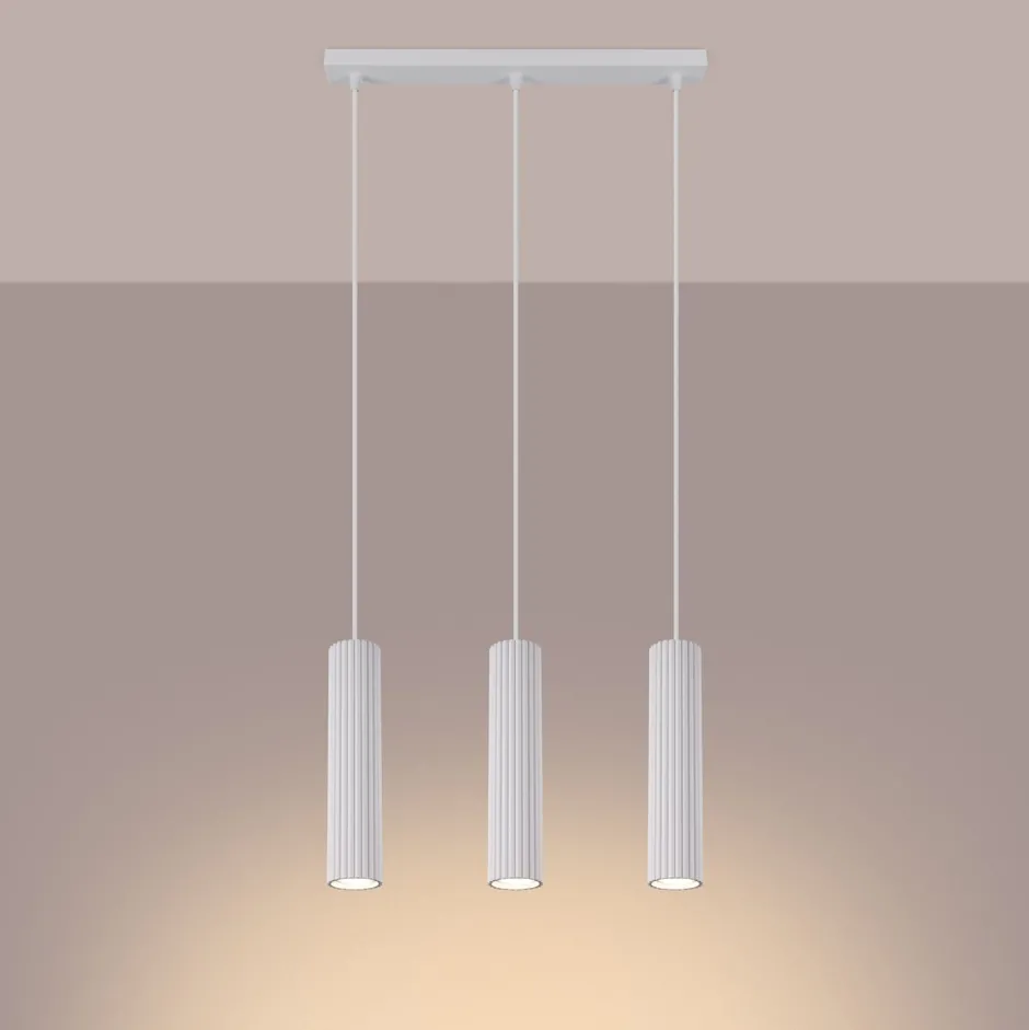 Sollux Hängeleuchte 3-flammig GU10 B: 45 cm schmal Weiß Modern< Hängelampen|Wohnzimmerlampen