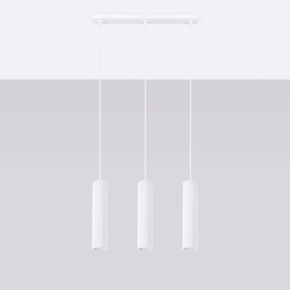 Sollux Hängeleuchte 3-flammig GU10 B: 45 cm schmal Weiß Modern< Hängelampen|Wohnzimmerlampen