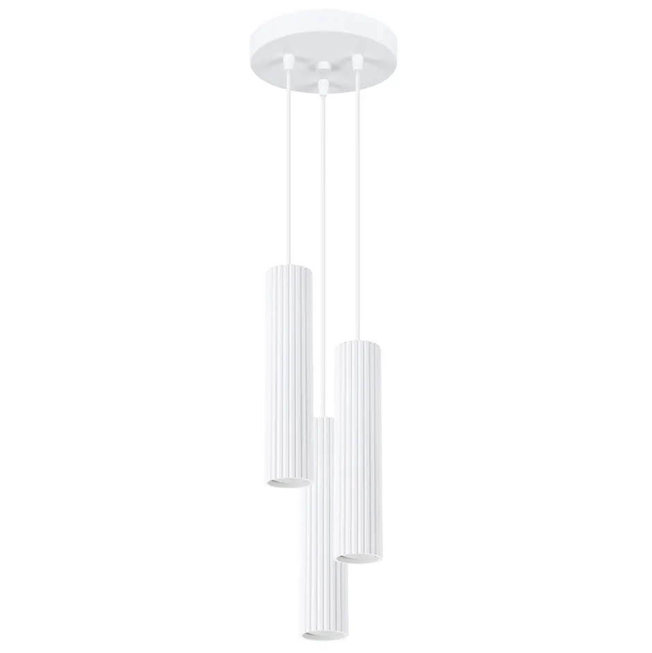 Sollux Hängeleuchte 3-flammig GU10 Modern B: 19,5 cm Weiß BERTA< Wohnzimmerlampen|Metall Lampen