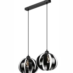 Lamkur Hängeleuchte 2-flammig höhenverstellbar Metall Schwarz E27< Küchenlampen|Kugellampen