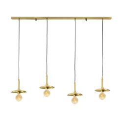 Hängelampen|Feuchtraumleuchten*Giovanni Battista Hängeleuchte 4-flammig in Bronze hell E27 Echt-Messing