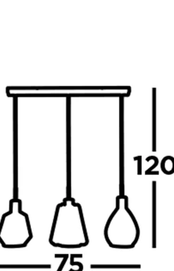 Searchlight Hängeleuchte 3-flammig in Schwarz Messing Antik E27< Hängelampen|Bürolampen