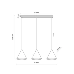 Hängelampen|Esszimmer Lampen*TK Lighting Hängeleuchte 3-flammig Metall L: 75 cm Weiß E27 CODY
