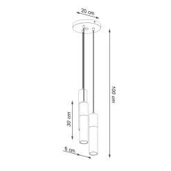 Sollux Hängeleuchte 3-flammig Schwarz Natur verstellbar< Wohnzimmerlampen|Skandinavische Lampen