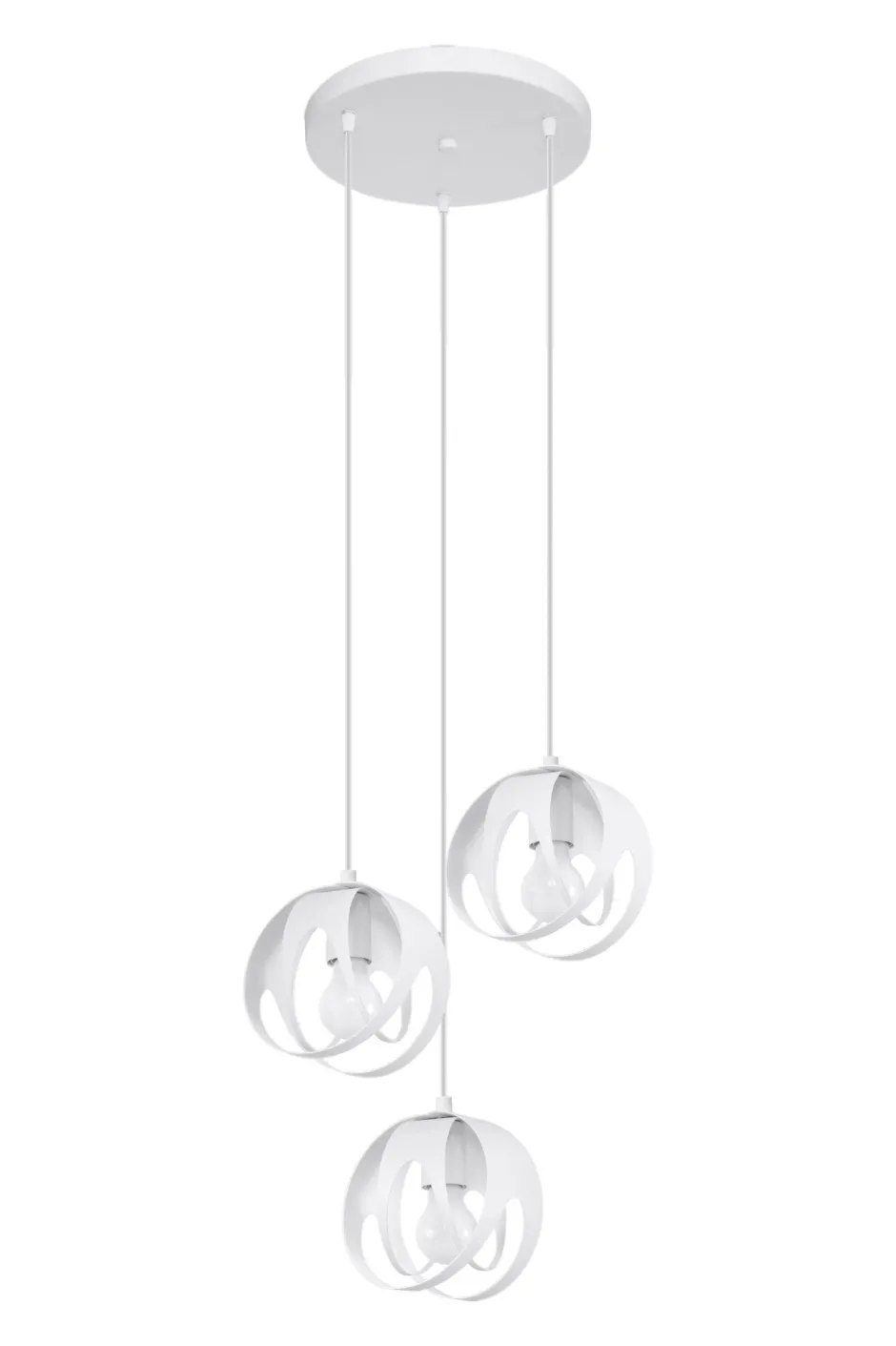 Hängelampen|Wohnzimmerlampen*Sollux Hängeleuchte 3-flammig Weiß Metall verstellbar E27