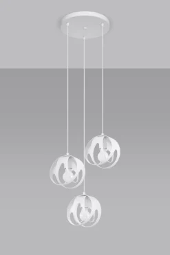 Hängelampen|Wohnzimmerlampen*Sollux Hängeleuchte 3-flammig Weiß Metall verstellbar E27