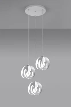 Hängelampen|Wohnzimmerlampen*Sollux Hängeleuchte 3-flammig Weiß Metall verstellbar E27