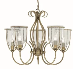 Searchlight Hängeleuchte 5-flmg. mit Einschlüssen im Glas< Wohnzimmerlampen|Glaslampen