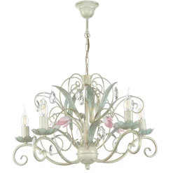 Luminex Hängeleuchte Floral Ø62cm 5-flmg< Glaslampen|Florale Lampen