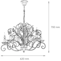 Luminex Hängeleuchte Floral Ø62cm 5-flmg< Glaslampen|Florale Lampen