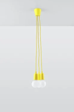 Hängelampen|Esszimmer Lampen*Sollux Hängeleuchte Gelb verstellbar bis 90cm Retro NESSA