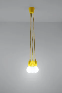 Hängelampen|Esszimmer Lampen*Sollux Hängeleuchte Gelb verstellbar bis 90cm Retro NESSA