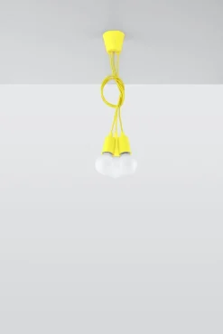 Hängelampen|Esszimmer Lampen*Sollux Hängeleuchte Gelb verstellbar bis 90cm Retro NESSA