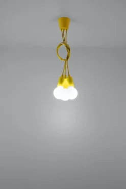 Hängelampen|Esszimmer Lampen*Sollux Hängeleuchte Gelb verstellbar bis 90cm Retro NESSA