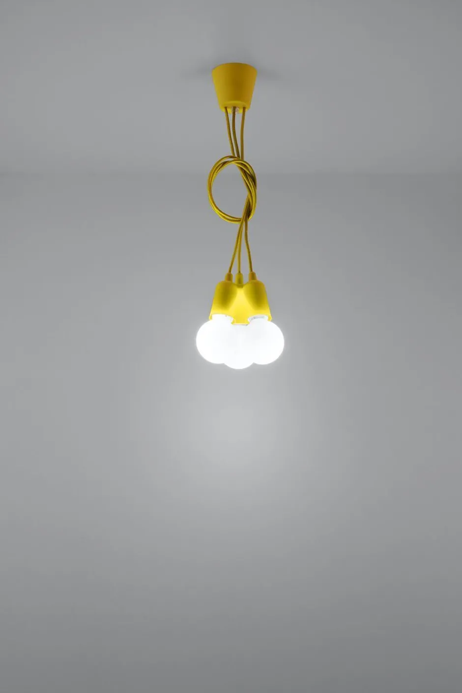 Hängelampen|Esszimmer Lampen*Sollux Hängeleuchte Gelb verstellbar bis 90cm Retro NESSA