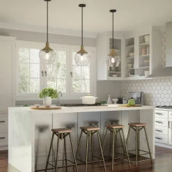 Elstead Hängeleuchte Glas Ø 30,2 cm H: max. 140,7 cm E27< Hängelampen|Wohnzimmerlampen