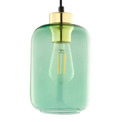 Hängelampen|Jugendstil Lampen*TK Lighting Hängeleuchte Glas Grün Ø 14 cm E27 elegant