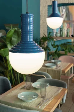 Wohnzimmerlampen|Esszimmer Lampen*Ferroluce Hängeleuchte Glas Keramik E27 Ø 24 cm H: max. 159 cm
