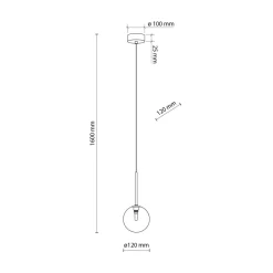 Hängelampen|Esszimmer Lampen*TK Lighting Hängeleuchte Glas Kugel Ø 12 cm schmal höhenverstellbar