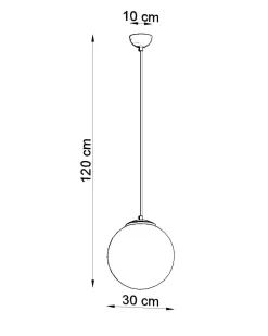Sollux Hängeleuchte Glas Kugel Ø 30 cm E27 Weiß Gold BIANCO< Hängelampen|Wohnzimmerlampen