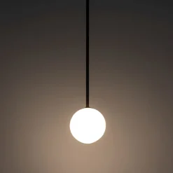 Esszimmer Lampen|Küchenlampen*Nowodvorski Hängeleuchte Glas Kugel G9 Ø 12 cm Schwarz Weiß