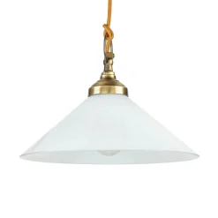 Glaslampen|Metall Lampen*Giovanni Battista Hängeleuchte Glas Messing massiv verstellbar E27