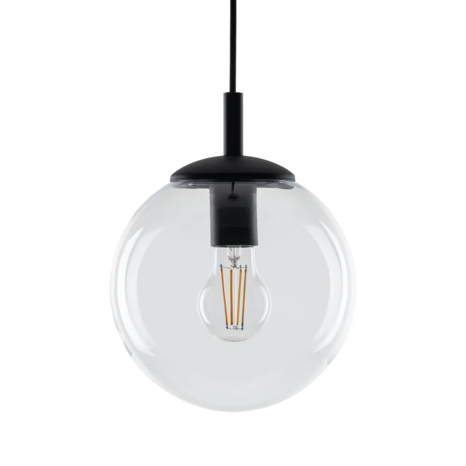 TK Lighting Hängeleuchte Glas Metall Ø 30 cm rund E27 Kugel H: max. 1,7 m< Hängelampen|Esszimmer Lampen