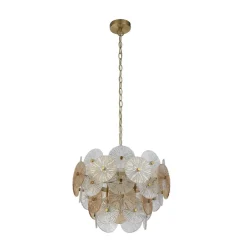 Hängelampen|Esszimmer Lampen*Searchlight Hängeleuchte Glas Metall Ø 45 cm kunstvoll höhenverstellbar