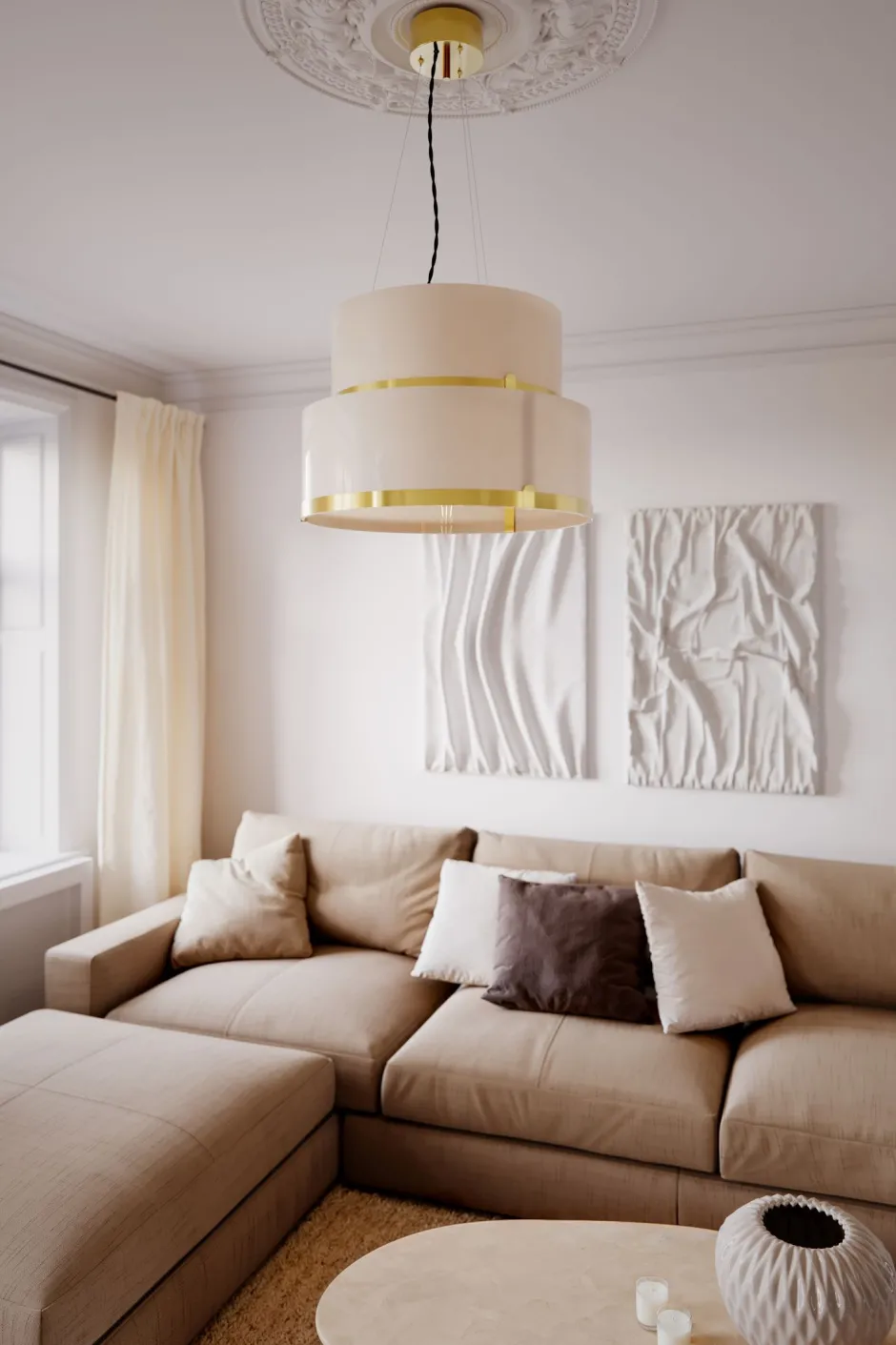 Hängelampen|Wohnzimmerlampen*By Rydéns Hängeleuchte Glas Metall E27 50 cm breit H: max. 120 cm