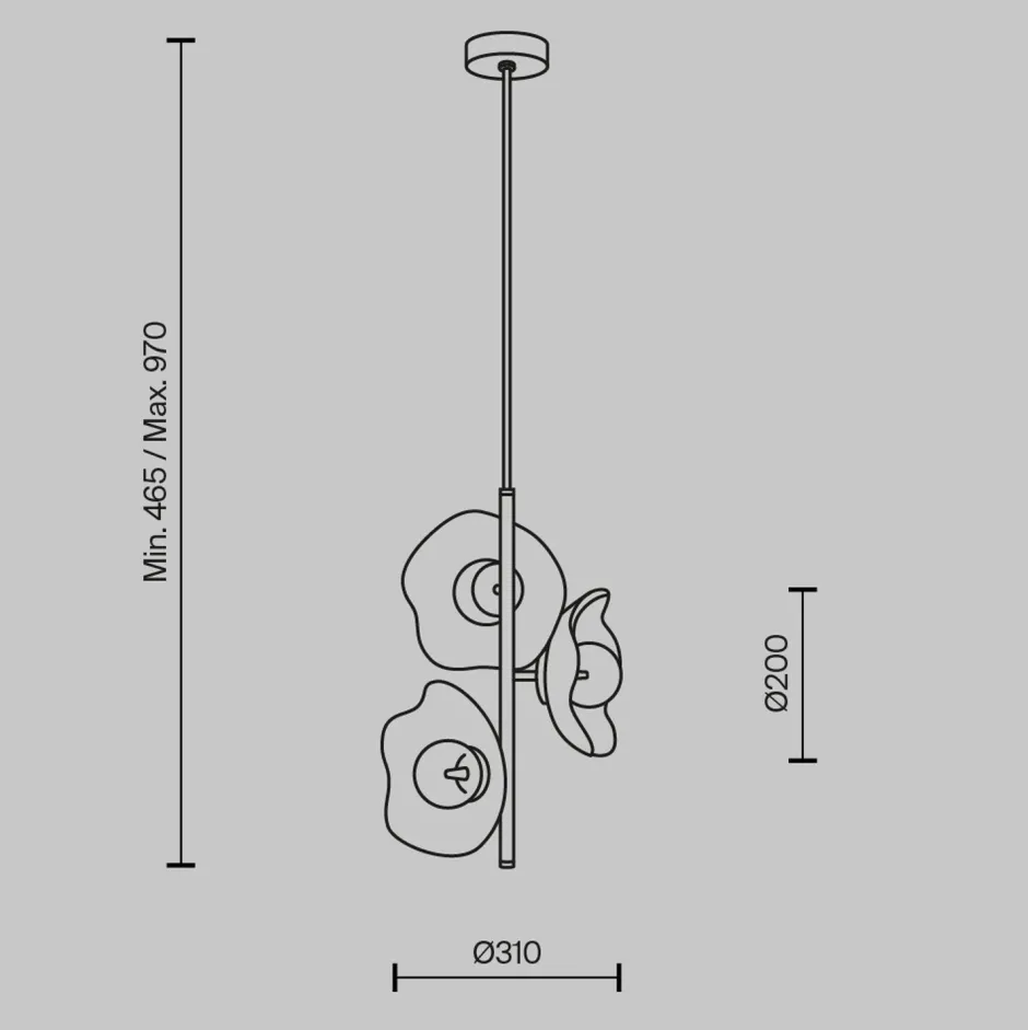 Hängelampen|Esszimmer Lampen*Maytoni Hängeleuchte Glas Metall G9 H: max. 97 cm in Messing