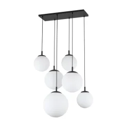 TK Lighting Hängeleuchte Glas Metall L: 77 cm H: max. 140 cm 6x E27< Hängelampen|Esszimmer Lampen