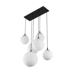 TK Lighting Hängeleuchte Glas Metall L: 77 cm H: max. 140 cm 6x E27< Hängelampen|Esszimmer Lampen