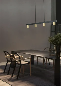 Masterlight Hängeleuchte Gold Schwarz verstellbar Metall 4-flammig< Hängelampen|Wohnzimmerlampen