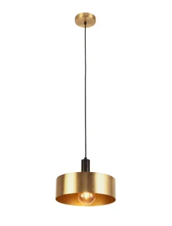 Wohnzimmerlampen|Küchenlampen*Searchlight Hängeleuchte Gold Schwarz D: 30 cm rund Metall Modern