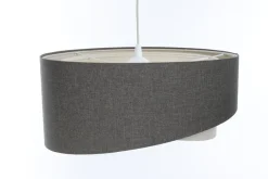 BPS Koncept Hängeleuchte Grau Creme E27 rund D: 45 cm Stoffschirm< Hängelampen|Bürolampen