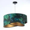 BPS Koncept Hängeleuchte Grün Gold E27 Ø 50 cm Tropical Print Stoff< Hängelampen|Bürolampen