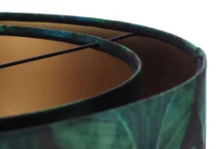 BPS Koncept Hängeleuchte Grün Gold E27 Ø 50 cm Tropical Print Stoff< Hängelampen|Bürolampen