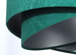 Bürolampen|Schlafzimmer Lampen*BPS Koncept Hängeleuchte Grün Silber E27 rund Ø 50 cm Velours Optik