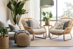 BPS Koncept Hängeleuchte Grün Weiß Floral E27 rund D: 60 cm Stoffschirm< Hängelampen|Bürolampen