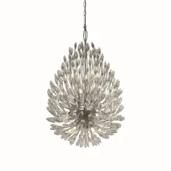 Hängelampen|Wohnzimmerlampen*Searchlight Hängeleuchte groß Ø 51 cm H: max. 286 cm verstellbar Kristall