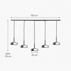 Giovanni Battista Hängeleuchte groß B: 150 cm Messing Eisen in Schwarz Gold E27< Hängelampen|Feuchtraumleuchten