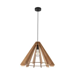 Hängelampen|Esszimmer Lampen*TK Lighting Hängeleuchte Holz E27 Ø 50 cm H: max. 160 cm verstellbar