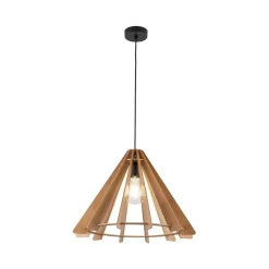 Hängelampen|Esszimmer Lampen*TK Lighting Hängeleuchte Holz E27 Ø 50 cm H: max. 160 cm verstellbar